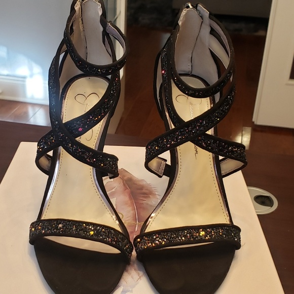 Jessica Simpson Black Glitter Heels - Picture 2 of 8